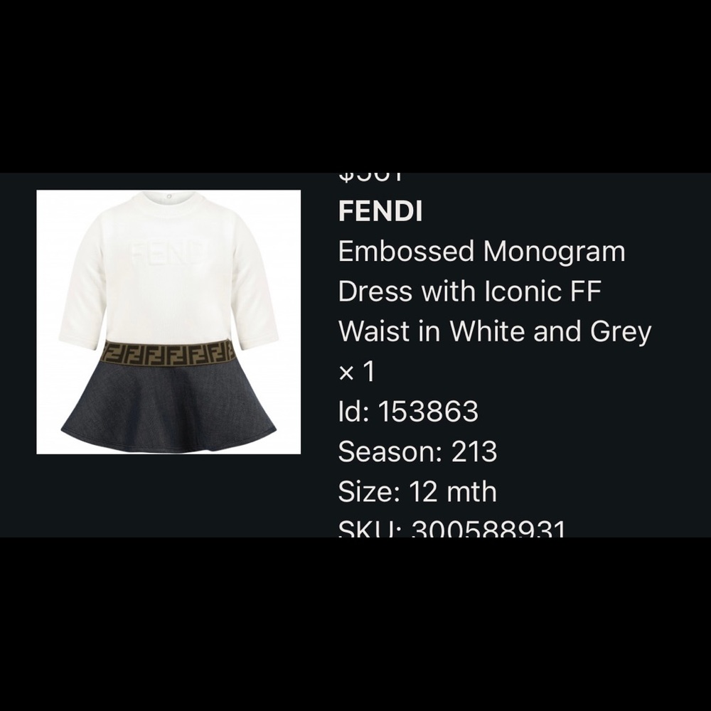 baby fendi dress 12 month